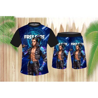 ชุดเสื้อกางเกง ลาย Free Fire