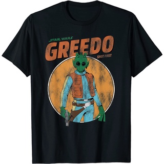 เสื้อยืดพิมพ์ลายเสื้อยืดเสื้อยืด พิมพ์ลาย Star Wars Greedo Shot First Retro สําหรับผู้ชาย และผู้หญิง เสื้อยืด สําหรับผู้