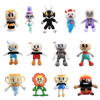 Cuphead Game Mugman Plush Toy Chalice Mecup and Brocup Stuffed Doll Figure Kids Toy