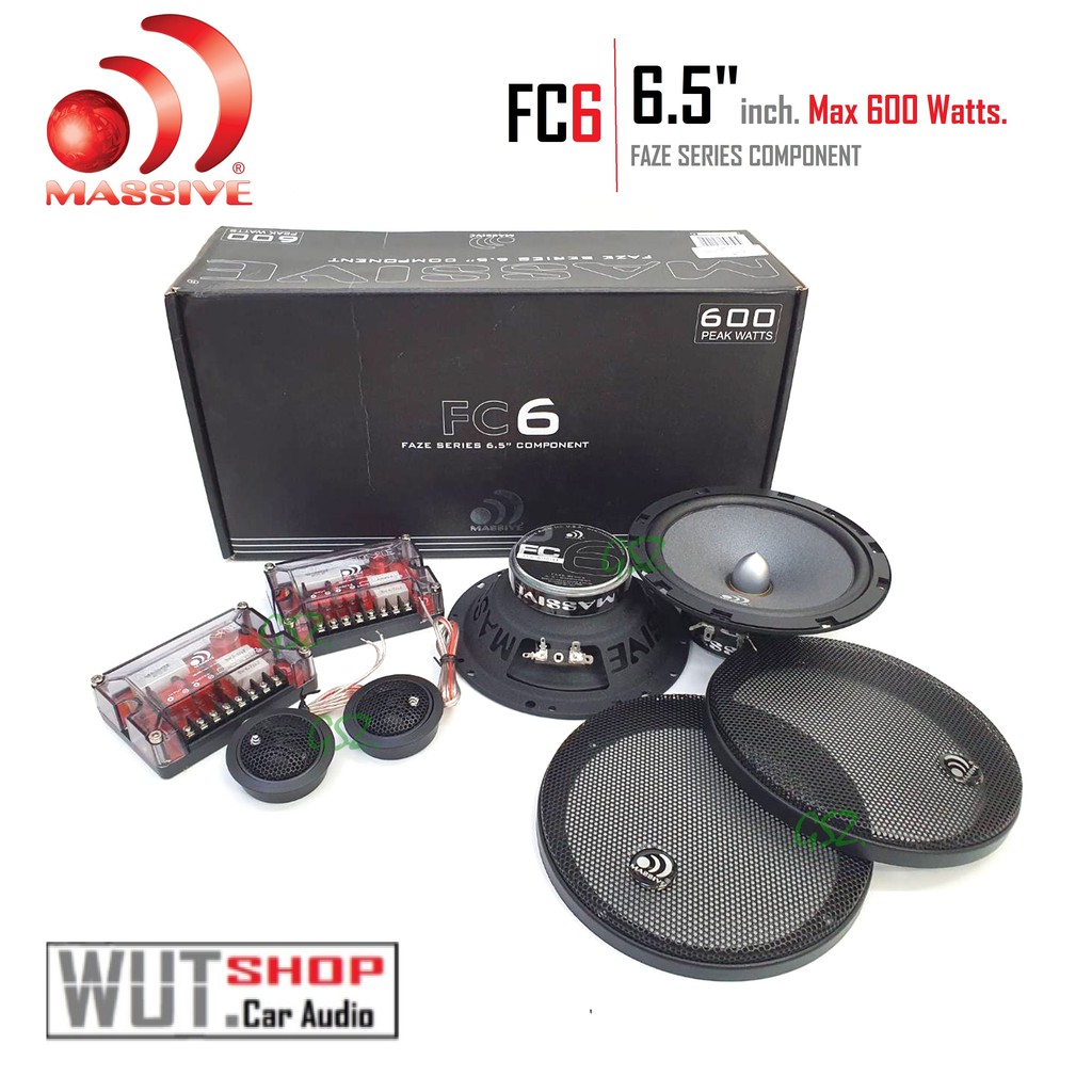 MASSIVE FC6 Component Speakers ลำโพงเสียงกลางแหลม/แยกชิ้น 6.5นิ้ว/เฟสปลั๊ก กำลังขับ 600วัตต์/Watts. 