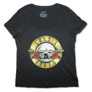 T-shirt  เสื้อยืด ผ้าฝ้าย พิมพ์ลาย Guns N Roses Bullet Scoop Neck Plus Gnr สําหรับผู้ชายS-5XL