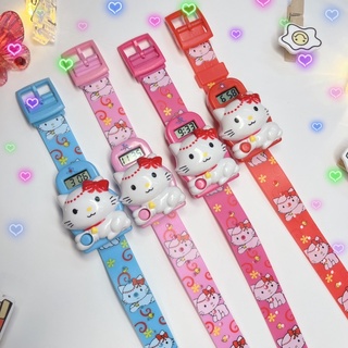 JR watch นาฬิกาเด็ก กดเด้ง 🐱ลายน้องแมวคิตตี้🐱 พร้อมส่ง มีเก็บปลายทาง