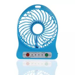 SALEup USB FAN 2in1 พัดลมพกพา ใช้แบตสำรอง/ชาร์จไฟได้ พร้อมไฟฉายในตัว (Blue)