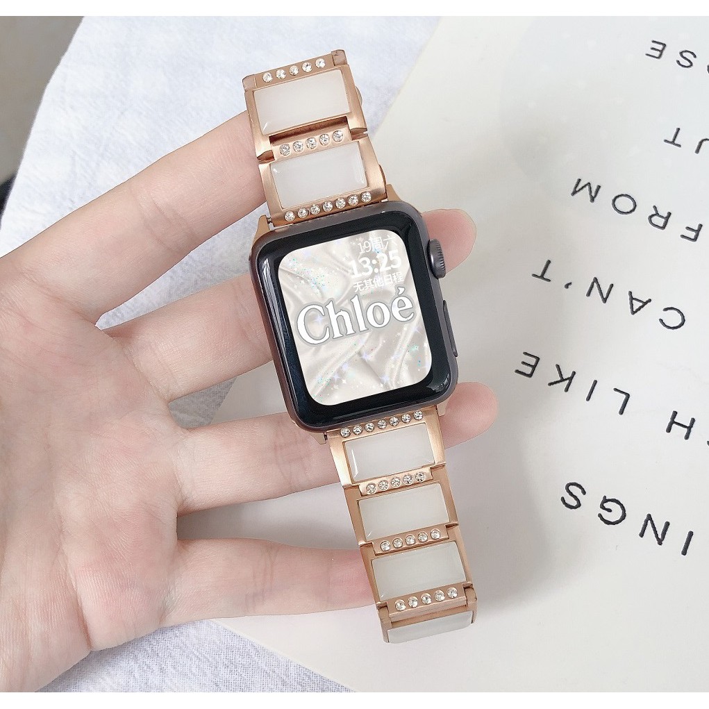 Luxury Apple Watch Strap Diamonds Jade Watchband Apple Watch 6 5 4 3