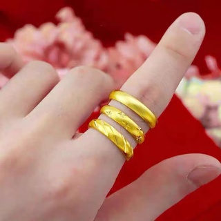 เหมือนจริง ปรับไซส์ได้24K แหวนทอง แหวนครึ่งสลึง แหวน ทองไมครอน ทองหุ้ม ทองชุบ ทองปลอม ปรับขนาดได้ ทนทาน คุณภาพดี ไม่ลอก #4