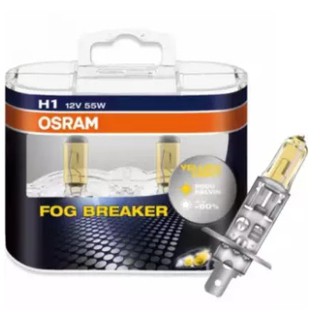 หลอดไฟหน้า Osram Fog Breaker +60% 2600K แสงเหลือง ขั้ว H1