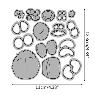 Sc แผ่นแม่แบบโลหะ ตัดลายนูน รูปหมี สําหรับตกแต่งสมุดภาพ การ์ดวันเกิด DIY