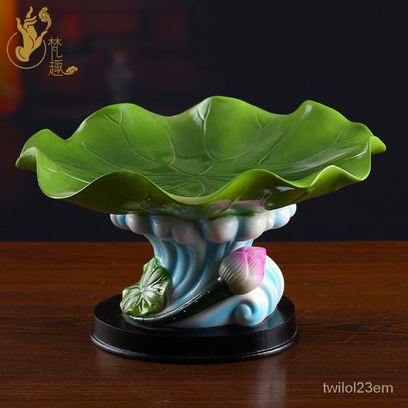 Van Xuan สนุก เซรามิกสำหรับจาน จานใบบัวสูงจานผลไม้แห้งจานผลไม้จานผลไม้จานผลไม้ตกแต่งจานผลไม้ 8Y49