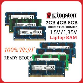 Kingston แรมหน่วยความจําแล็ปท็อป โน้ตบุ๊ก 4GB 8GB PC3 10600S 12800S 12800 DDR3 DDR3L 1333 1600MHz SODIMM