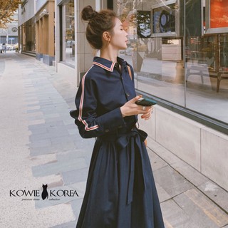 Kowie Korea  เดรสยาวสีดำ  dawie dress (090) (พร้อมส่ง) price  1190 ฿