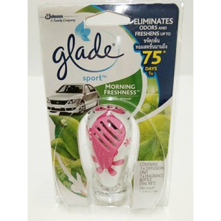 Glade เกลด สปอร์ต น้ำหอมปรับอากาศรถยนต์ กลิ่นมอร์นิ่ง เฟรชเนส 7มล.