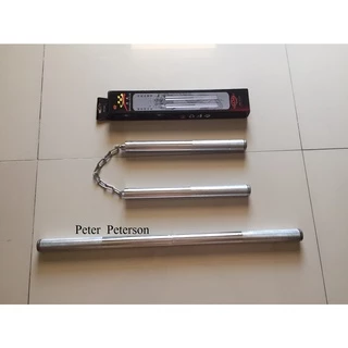 กระบองสองท่อนเหล็ก ต่อเป็นกระบองยาวได้ กระบอง 2 ท่อนเหล็ก nunchaku (aluminium stainless steel nunchaku)