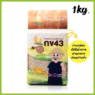 🌾 ข้าวกล้อง กข43 บรรจุ 1 กิโลกรัม ตราไร่พระจันทร์ (ดัชนีน้ำตาลต่ำ) ปลูกโดยวิถีธรรมชาติ ข้าวกล้องกข43 ข้าวกข43 ข้าวสาร