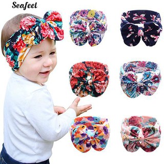 เด็กแรกเกิดทารกดอกไม้พิมพ์ Bowknot Headband Headwear ผม Band