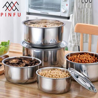 PINFU_SHOP หม้อแขกสแตนเลส พร้อมฝาปิด ชุดหม้อสแตนเลส