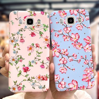 Casing Samsung Galaxy J7 2016 J710F J710H Casing Soft TPU Colorful Daisy Flower Phone Case Samsung J7 2016 Cover 5.5 inch