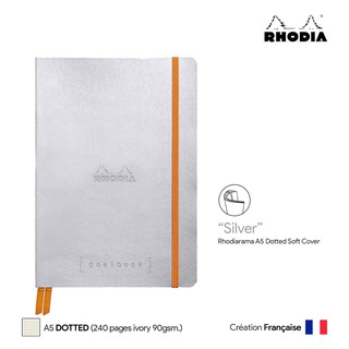 Rhodia Goalbook (A5) Dotted Soft Cover (Silver) - สมุดโน๊ตปกอ่อน Rhodia ขนาด A5 ลายจุด สีเงิน