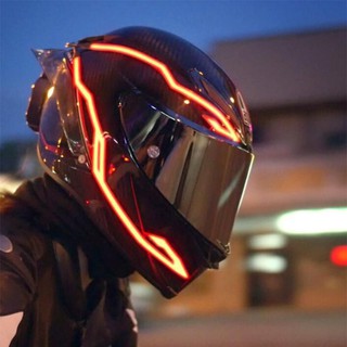 ไฟติดหมวกกันน็อค แถบเรืองแสง หมวกกันน็อค แถบเรืองแสง Light 3 Mode Bike Helmet แถบไฟ LED Motorcycle Helmet Strip