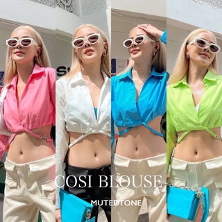 Mute - Cosi blouse เสื้อครอป  แขนยาว มีสายไขว้เอวเก๋ๆ