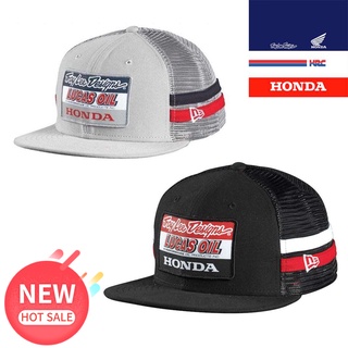 Troy-lee หมวกปีกแบน กันแดด น้ํามัน Lucas-Oil HonDa-hrc สําหรับแข่งรถจักรยานยนต์