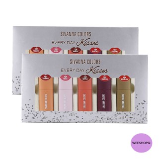 🔥 ลิปเซท​ 5​ ชิ้น​ (สิวันนา)​SIVANNA COLORS EVERYDAY KISSES HF3005