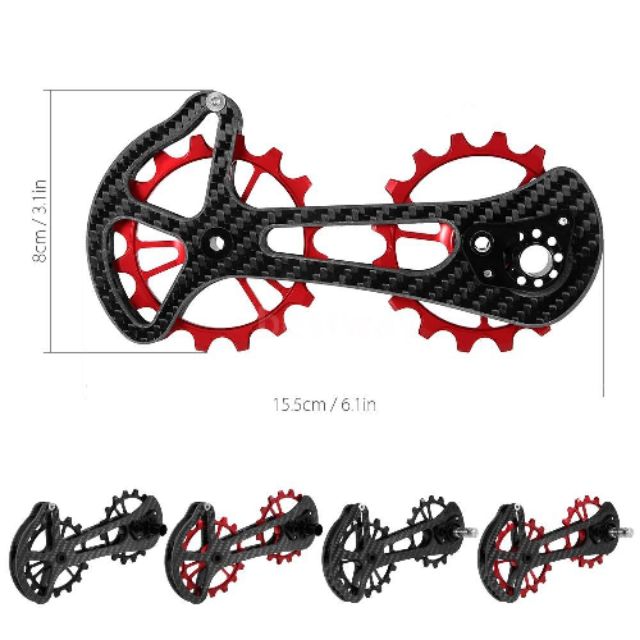 ขาตีนผีแต่งคาร์บอน ลูกรอกเซอรามิคลื่นๆ 16T สำหรับ ตีนผีชิมาโน่ ultegra6800 dura ace9000