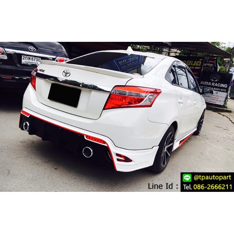 ชุดเเต่งรถ ชุดเเต่งรถยนต์ ชุดแต่งวีออส Toyota Vios 2013 2014 2015 2016 STROM สเกิร์ตรอบคัน จาก Tp-Au