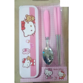 ชุดช้อน ตะเกียบ พร้อมกล่องเก็บ hello kitty คิตตี้