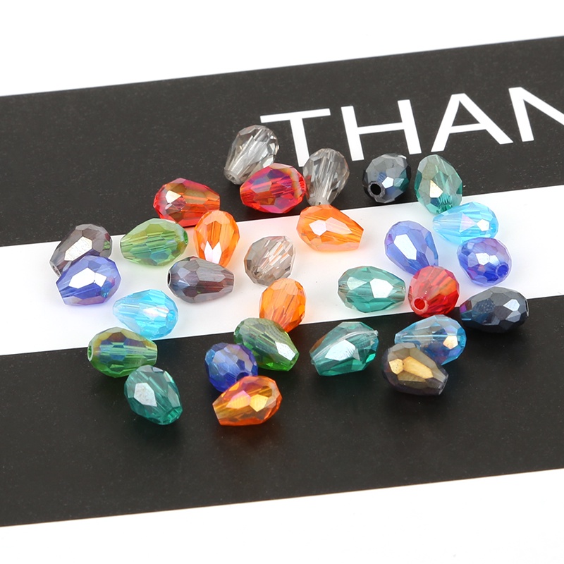 ลูกปัดแก้วคริสตัล ทรงหยดน้ํา หลากสี ขนาด 5*7 มม. สําหรับทําเครื่องประดับ งานฝีมือ งานเย็บปักถักร้อย - รูปที่ 5