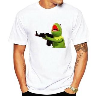 เสื้อยืดวินเทจใหม่ เสื้อยืดลําลอง แขนสั้น พิมพ์ลาย Airbrushed Kermit The Frog Wyour Name Idmeek43Oenkbb52S-5XL