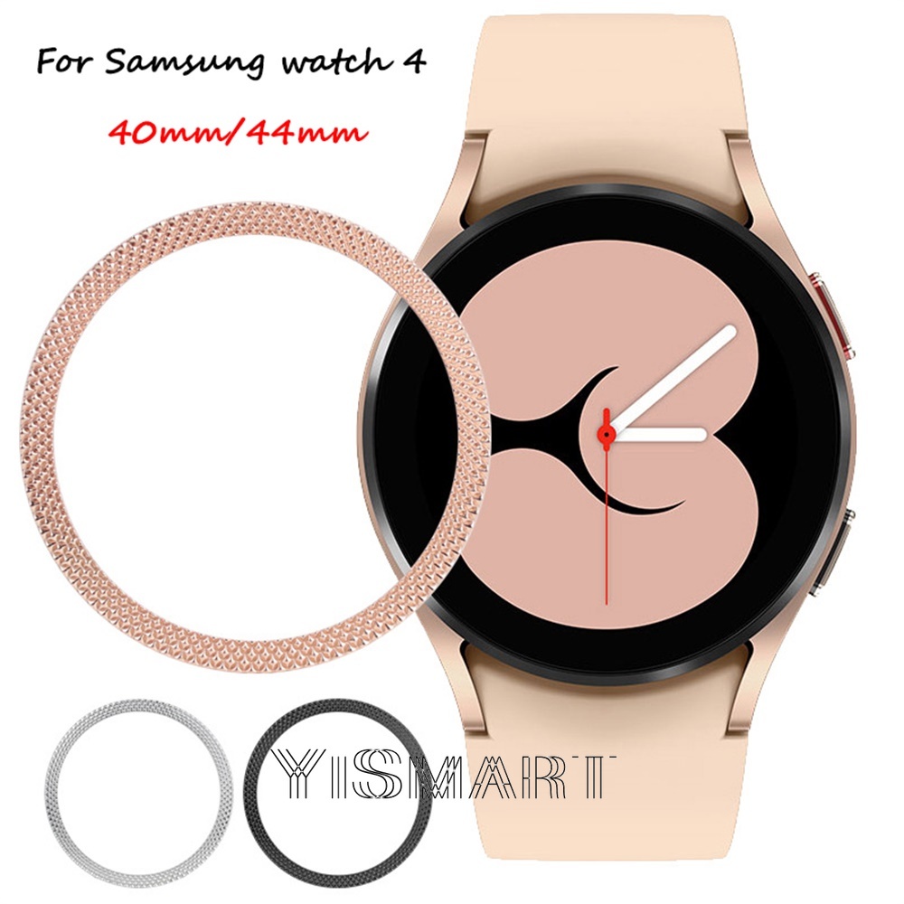 กรอบโลหะ สําหรับ Samsung Galaxy Watch 4 40 มม. 44 มม. ฝาครอบสมาร์ทวอทช์ แหวนป้องกัน กันชน เคสกาว