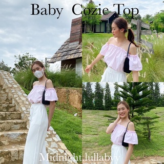Baby cozie topเสื้อเปิดไหล่ เอวจั้ม (กรอกโค๊ด APR8PKH)