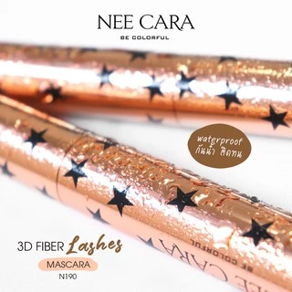 NEE CARA | N190 นีคาร่า มาสคาร่า มาสคาร่ากันน้ํา ที่ปัดขนตา | MASCARA 3D FIBER LASHES