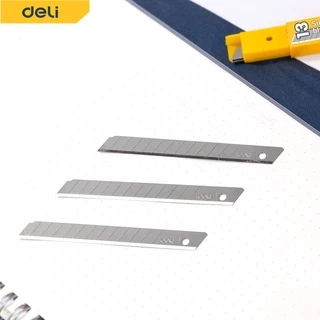 Deli คัตเตอร์ มีดคัตเตอร์ คัตเตอร์จิ๋ว 9mm พกพาง่ายๆ โลหะผสมเหล็ก ใบมีดเฉียง 30° 60° Cutter