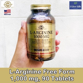 แอลอาร์จินีน L-Arginine Free Form 1,000 mg 90 Tablets - Solgar