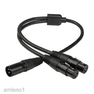 3 pin xlr male plug to dual 2 female jack y อะแดปเตอร์แยกสายเคเบิ้ลเสียง