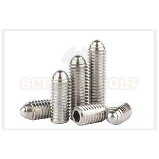 สกรู ตัวหนอน ปลายลูกปืน บอลสปริง หัวกดสปริง สแตนเลส 304 เกลียวมิล / Ball Spring Plunger, SUS304