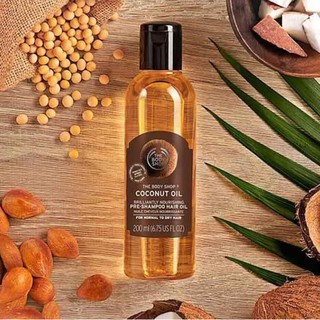 พร้อมส่ง The body shop coconut oil brillianty nourishing Pre-shampoo hair oil 200ml