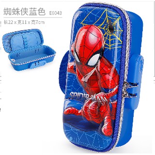 Disney Primary School Pencil Case Boys Spider-Man Password Lock Pencil Case Large Capacity Stationery Pencil Case Childr