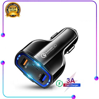 ที่ชาร์จในรถ 7A ชาร์จเร็ว USB แบบ 3 ช่อง QC3.0 อุปกรณ์ชาร์จแบตเตอรี่ อะแดปเตอร์ชาร์จในรถ Car Charger Adapter