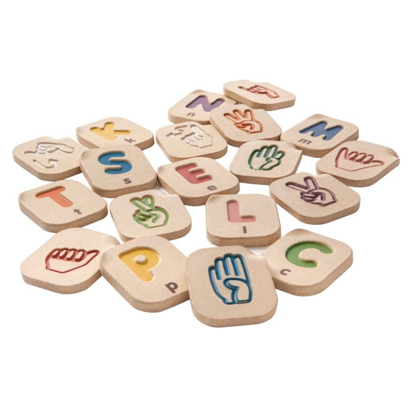 PlanToys ของเล่นไม้ 5672 Hand Sign Alphabet A-Z ชุดภาษามือ A-Z เสริมพัฒนาการ สำหรับเด็กอายุ 2 ปี ขึ้นไป