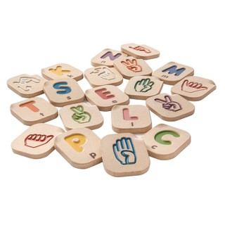 PlanToys 5672 Hand Sign Alphabet A-Z การเรียนรู้ ตัวอักษร A-Z ด้วยภาษามือของเล่นสำหรับเด็ก 2 ขวบขึ้นไป