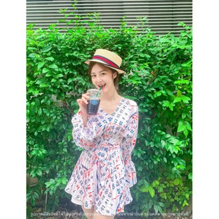 มินิเดรสคอวีชายระบายลายปฏิทิน