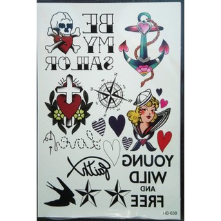 แทททู สติ๊กเกอร์ กะลาสี Sailor sticker tattoo temporary