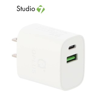 QPLUS Wall USB Charger 1 USB-A (QC3.0A) / 1 USB-C (PD18W) TG06 White White