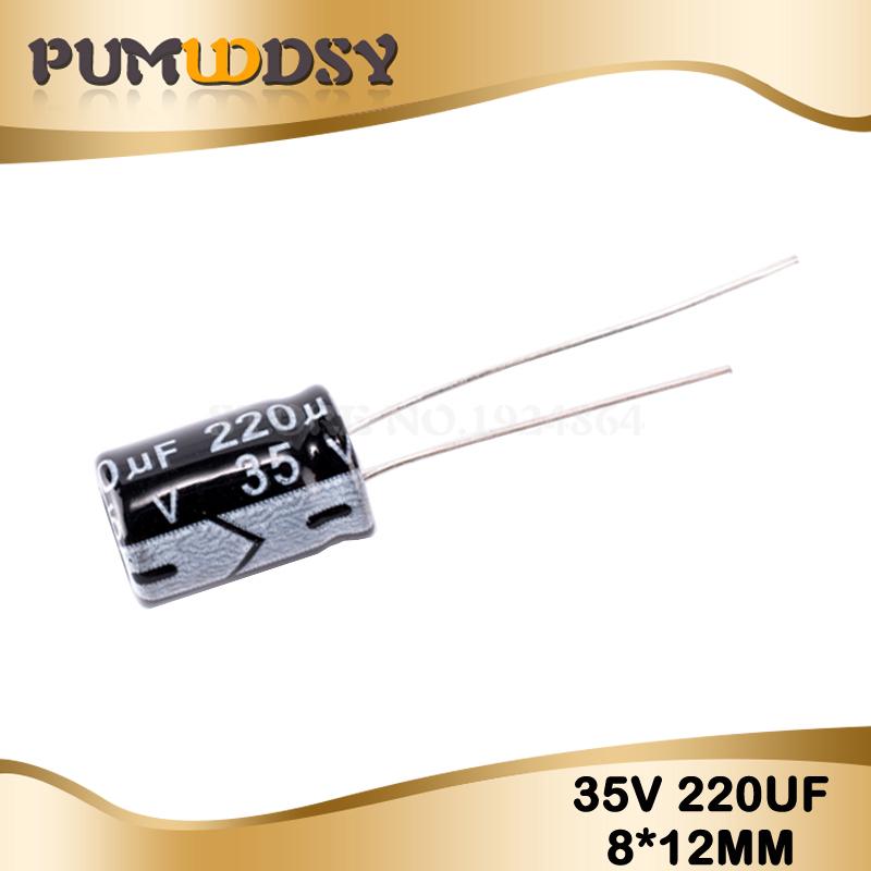 ตัวเก็บประจุไฟฟ้า คุณภาพสูง 35V220UF 8*12 มม. 220UF 35V 8*12 20 ชิ้น