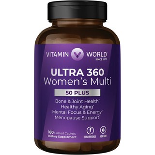 วิตามินรวมสำหรับผู้หญิง วัย 50 ขึ้นไป ULTRA 360 Womens Multi 50+ 180 Tablets Vitamin World 44308 EXP07/23