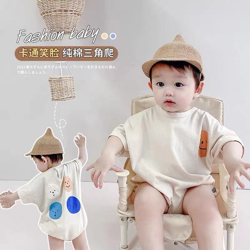 ชุดรอมเปอร์ แขนสั้น ทรงหลวม แฟชั่นฤดูร้อน สําหรับเด็กทารกแรกเกิด เด็กผู้ชาย และเด็กผู้หญิง