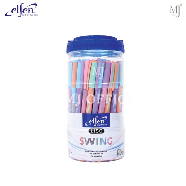 pen Elfen Liso-Swing ปากกา ปากกาลูกลื่น เอลเฟ่น ปากกาลูกลื่นเอลเฟ่น 0.5 มม. หมึกน้ำเงิน
