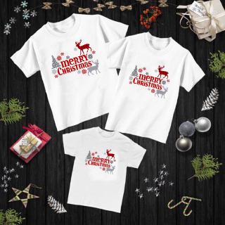 ชุดครอบครัวเสื้อยืดลายสก๊อต merry christmas 1 ชิ้น